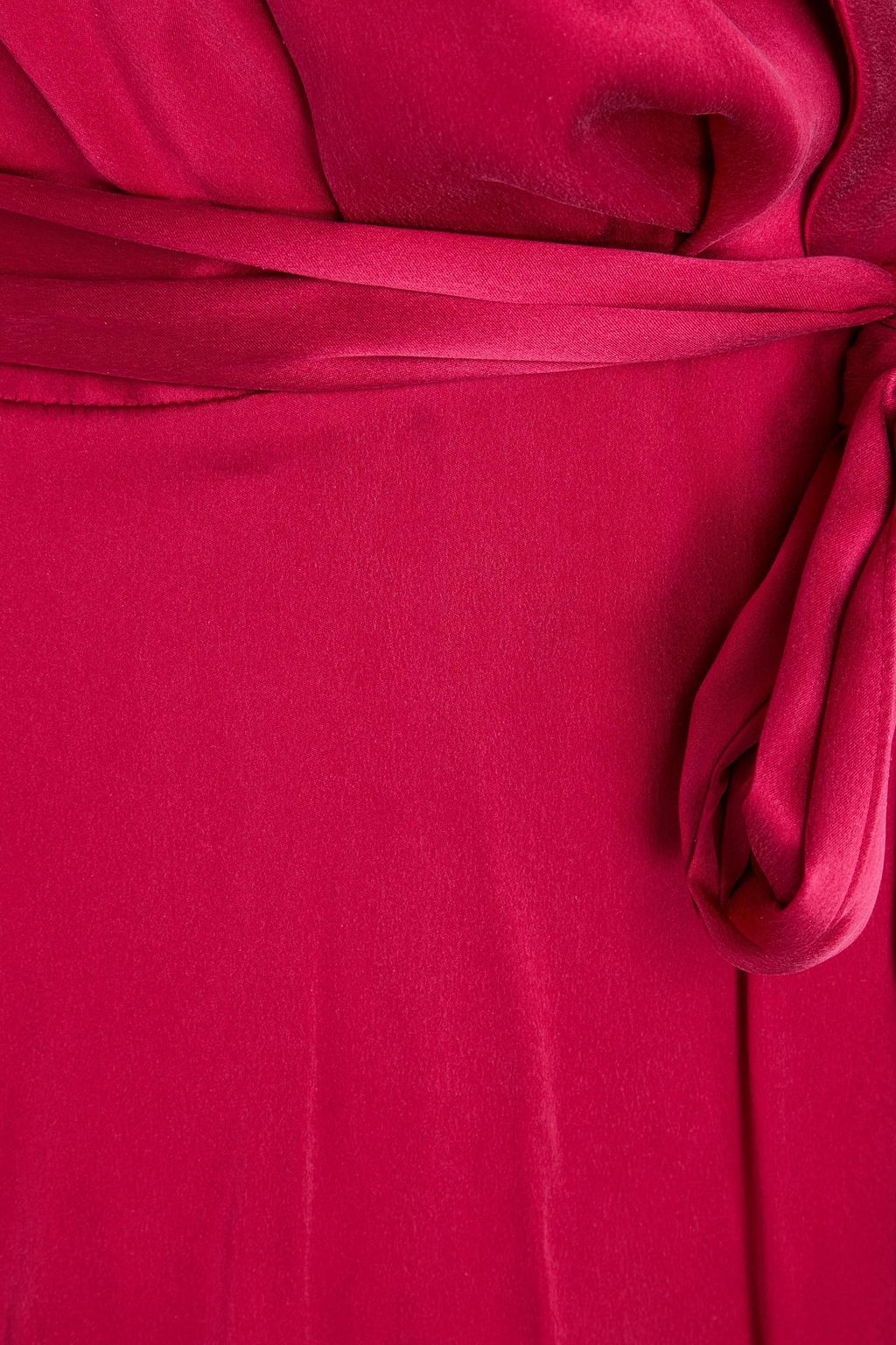 ZIMMERMANN فستان متوسط الطول مصنوع من حرير ساتان بتصميم ملتف ومزين بكشاكش