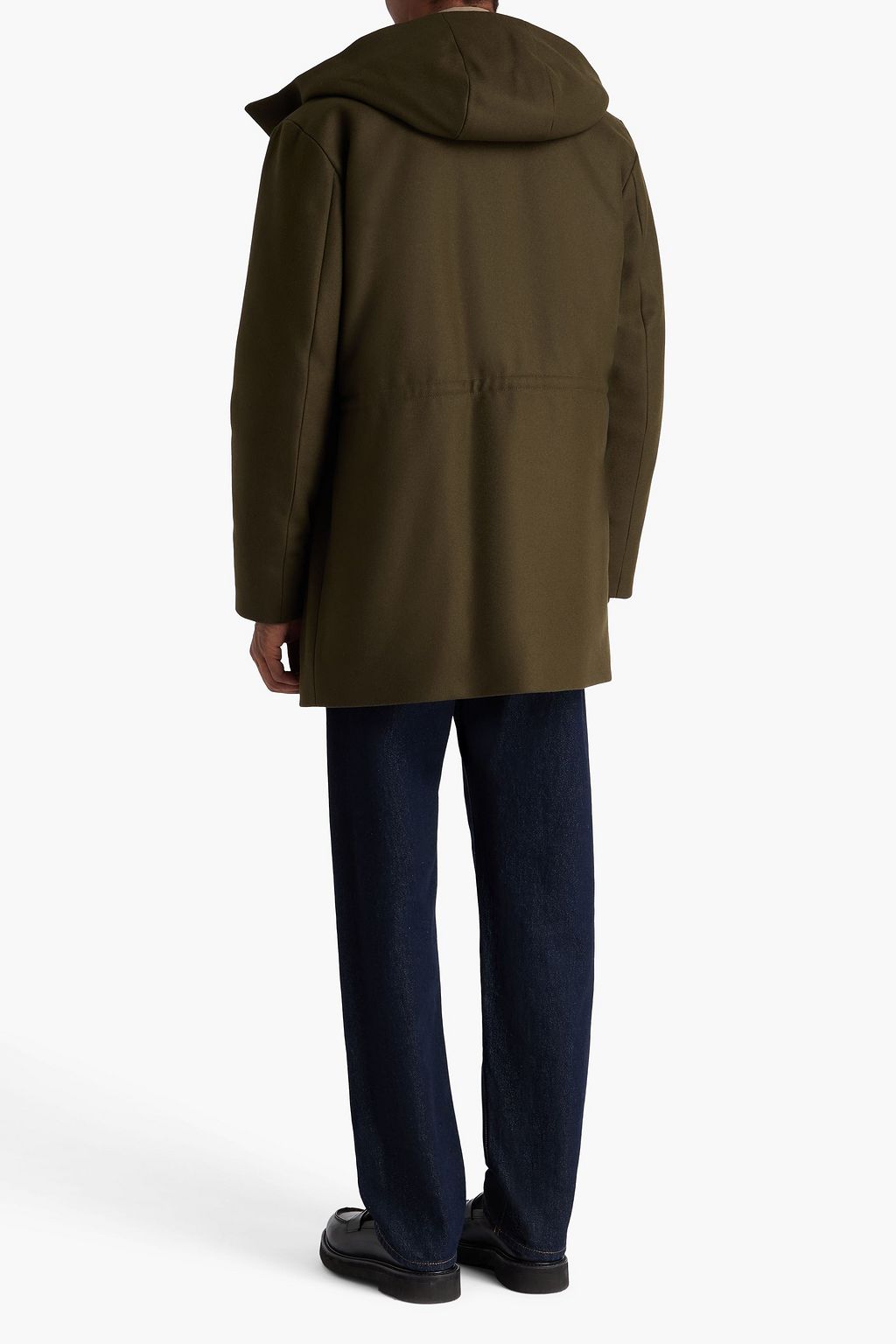SANDRO Wool-blend felt hooded parka