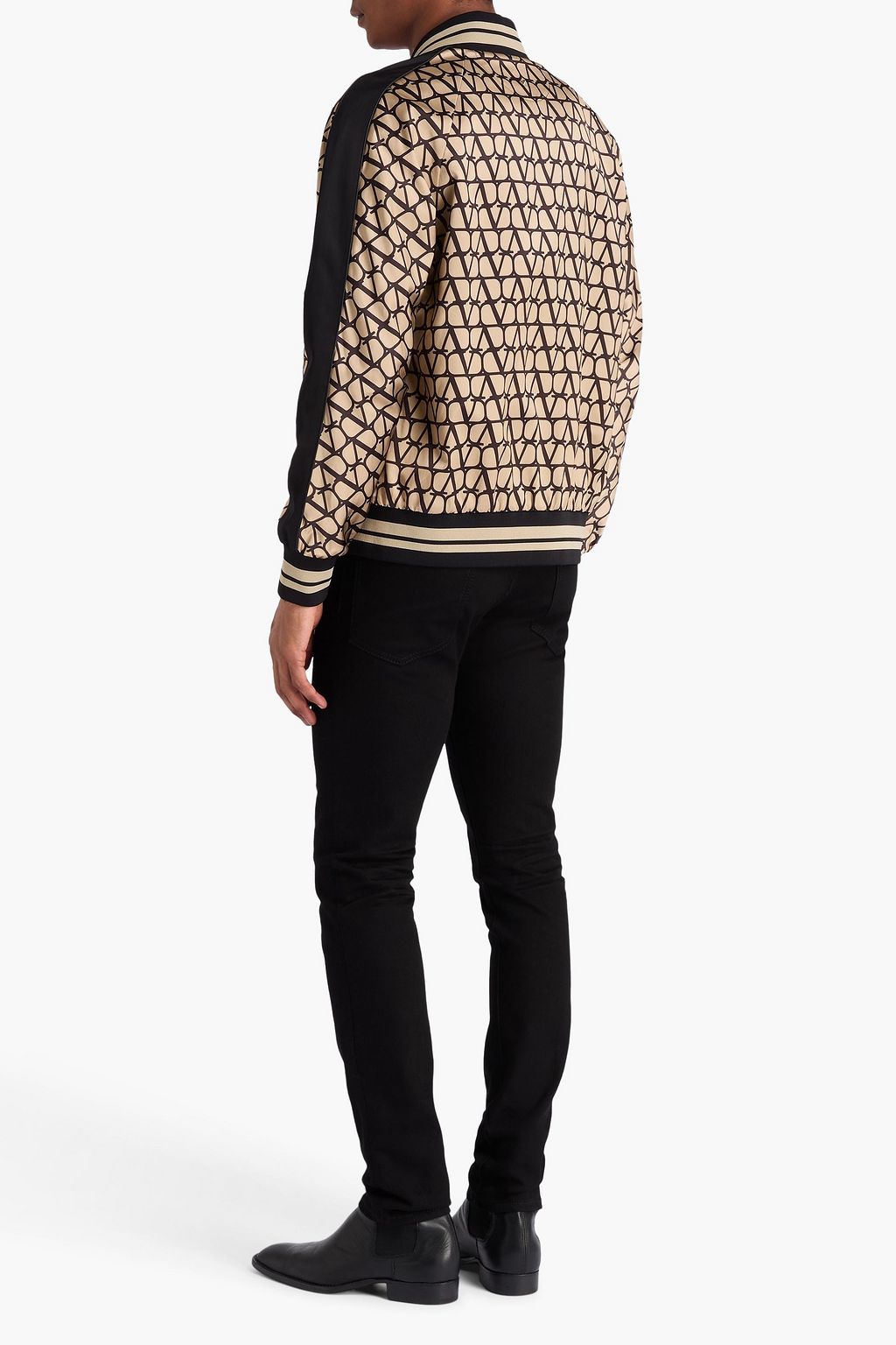 VALENTINO GARAVANI Logo-print satin bomber jacket