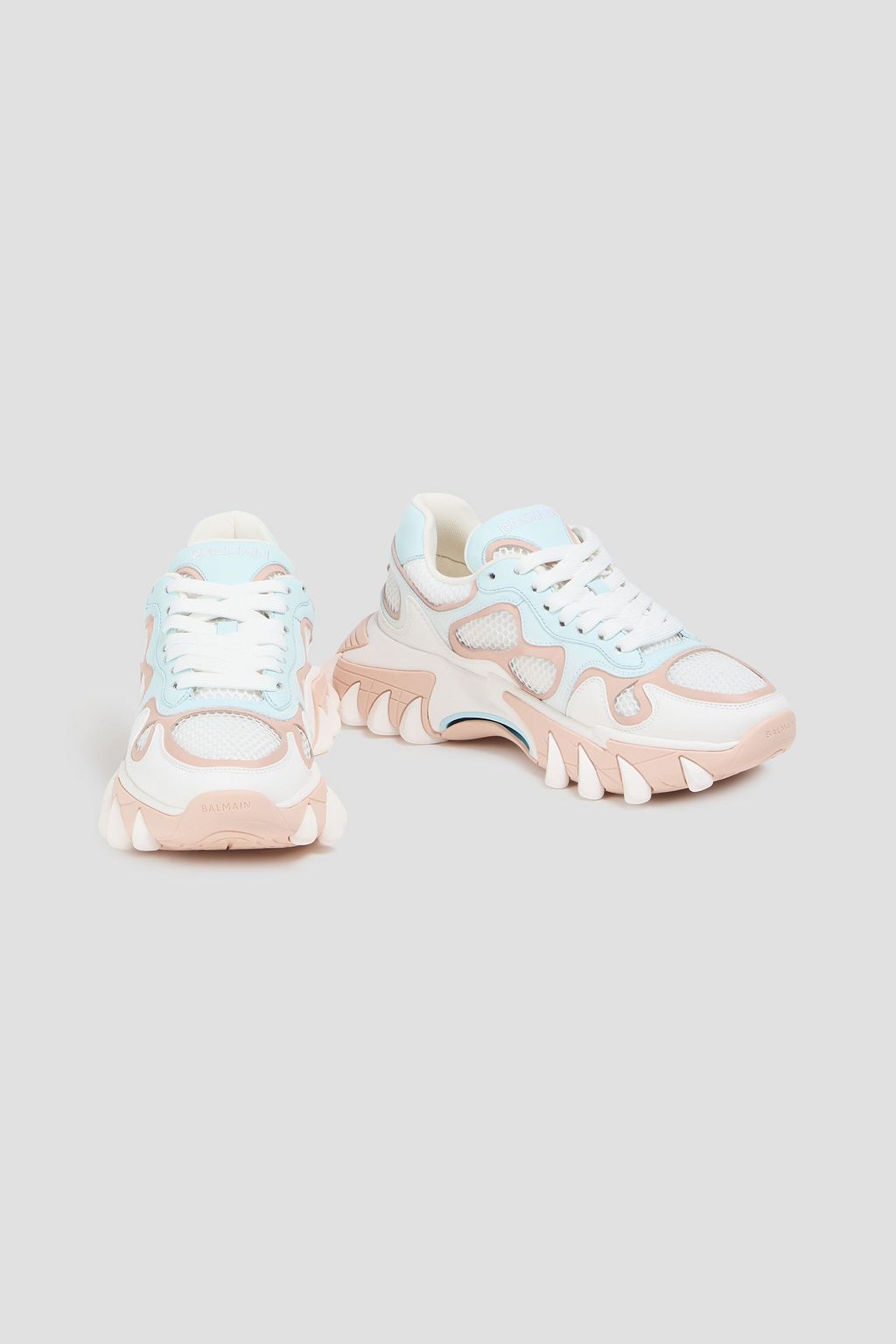 BALMAIN Sneakers aus Mesh und Leder