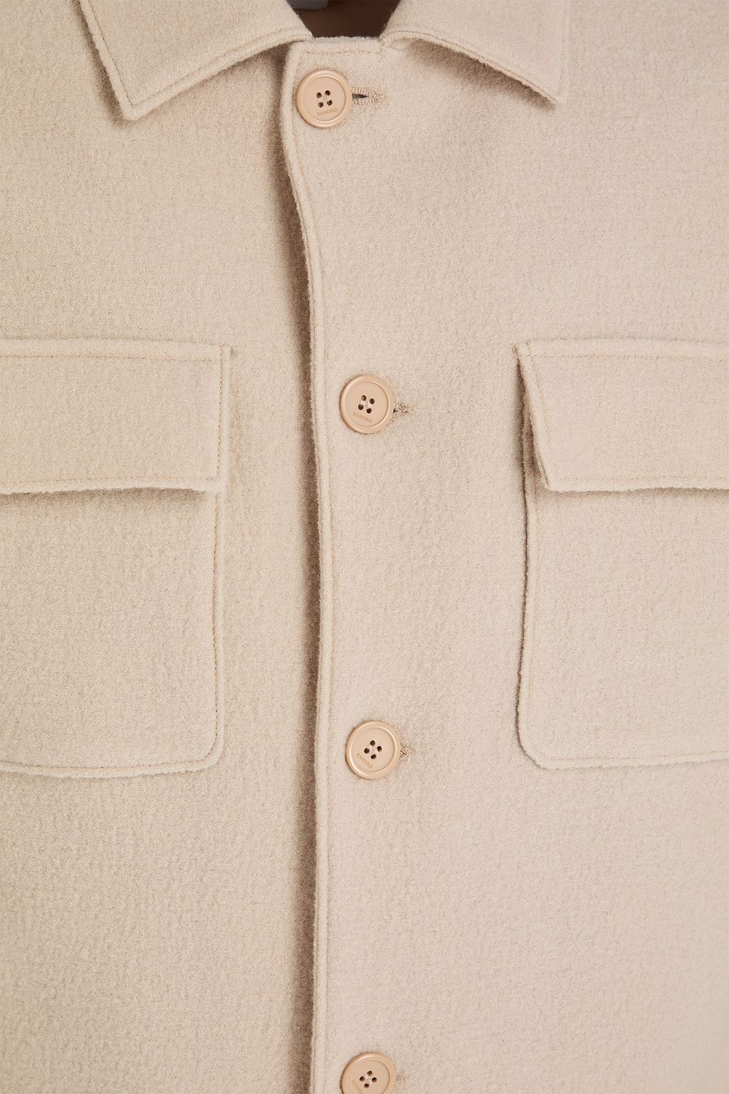 SANDRO Wool-bouclé overshirt