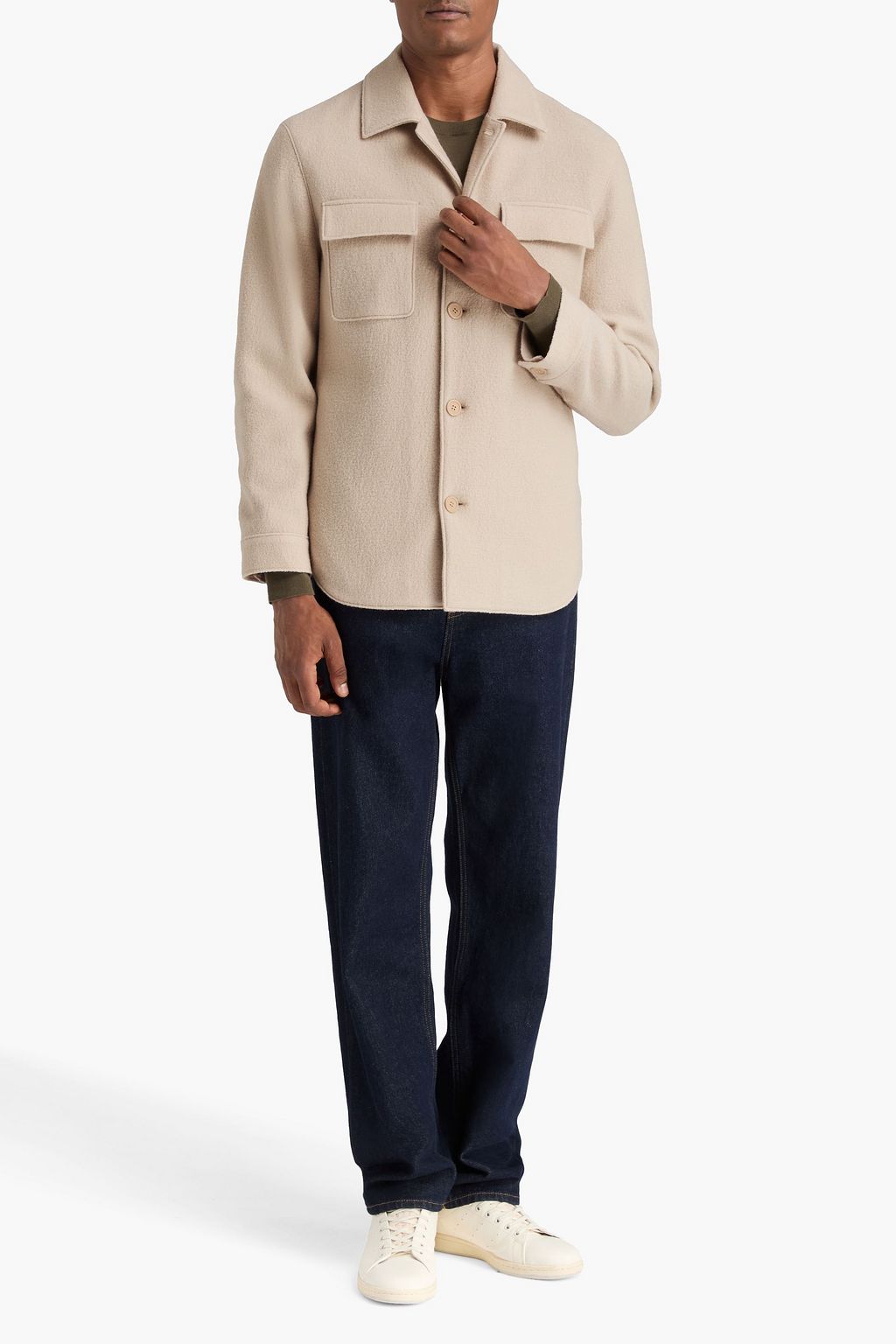 SANDRO Wool-bouclé overshirt
