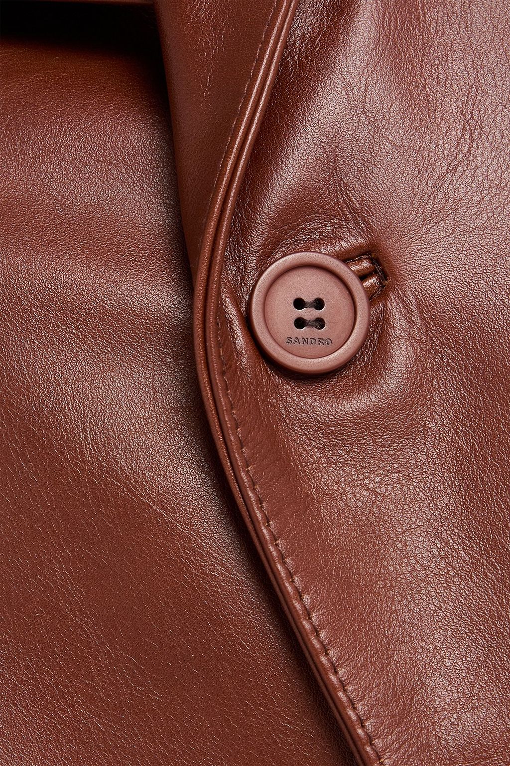 SANDRO Leather coat