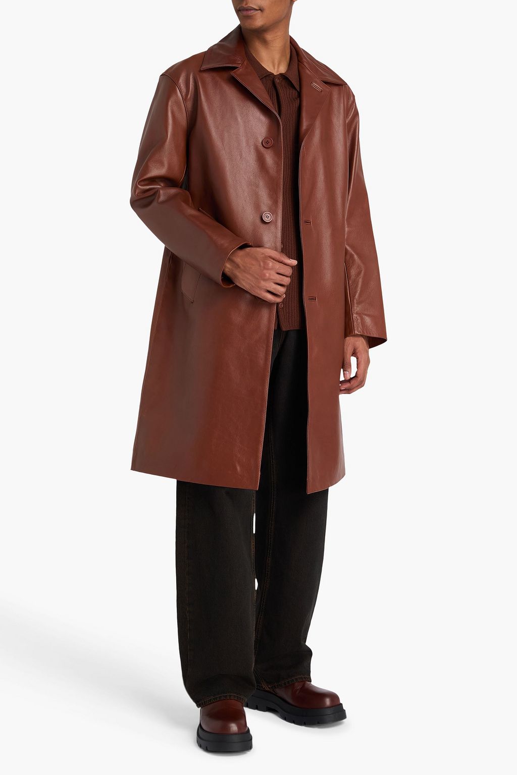 SANDRO Leather coat