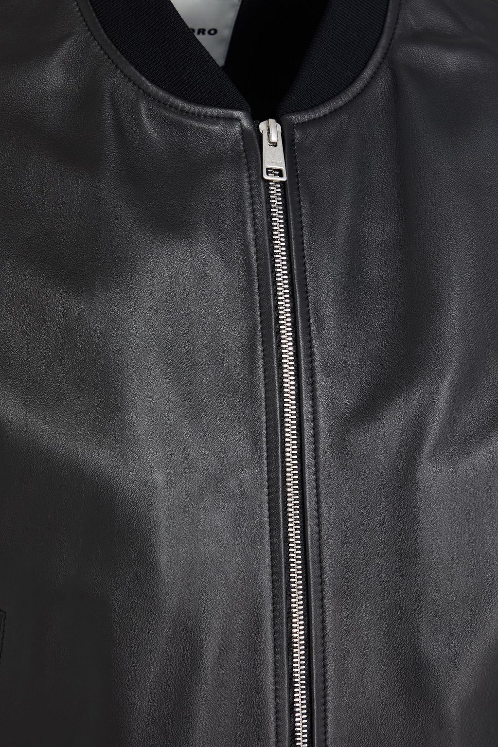 SANDRO Leather bomber jacket