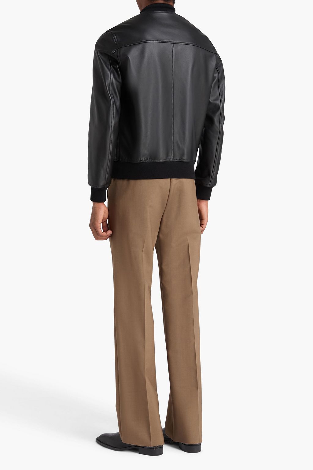SANDRO Leather bomber jacket