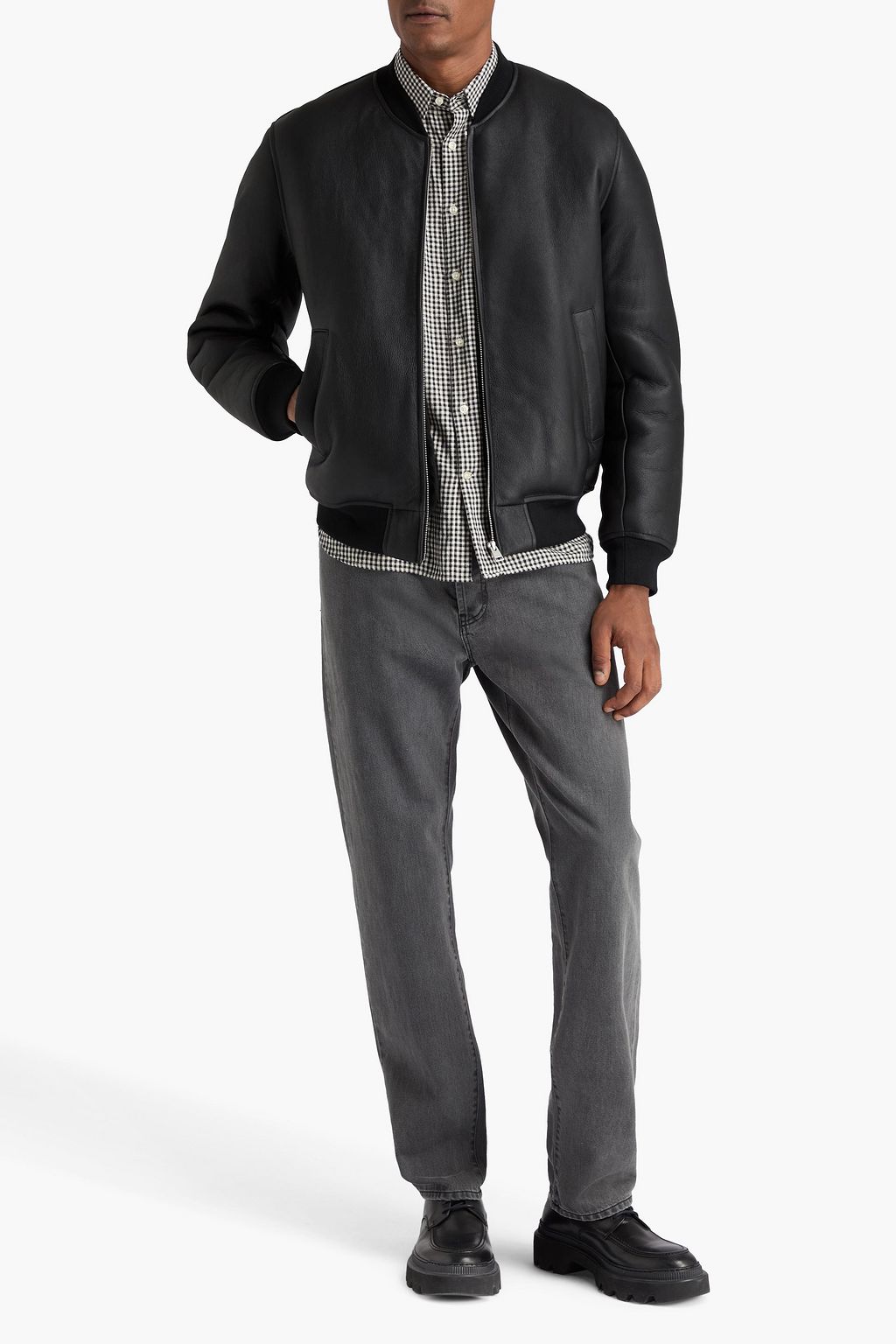 SANDRO Shearling bomber jacket