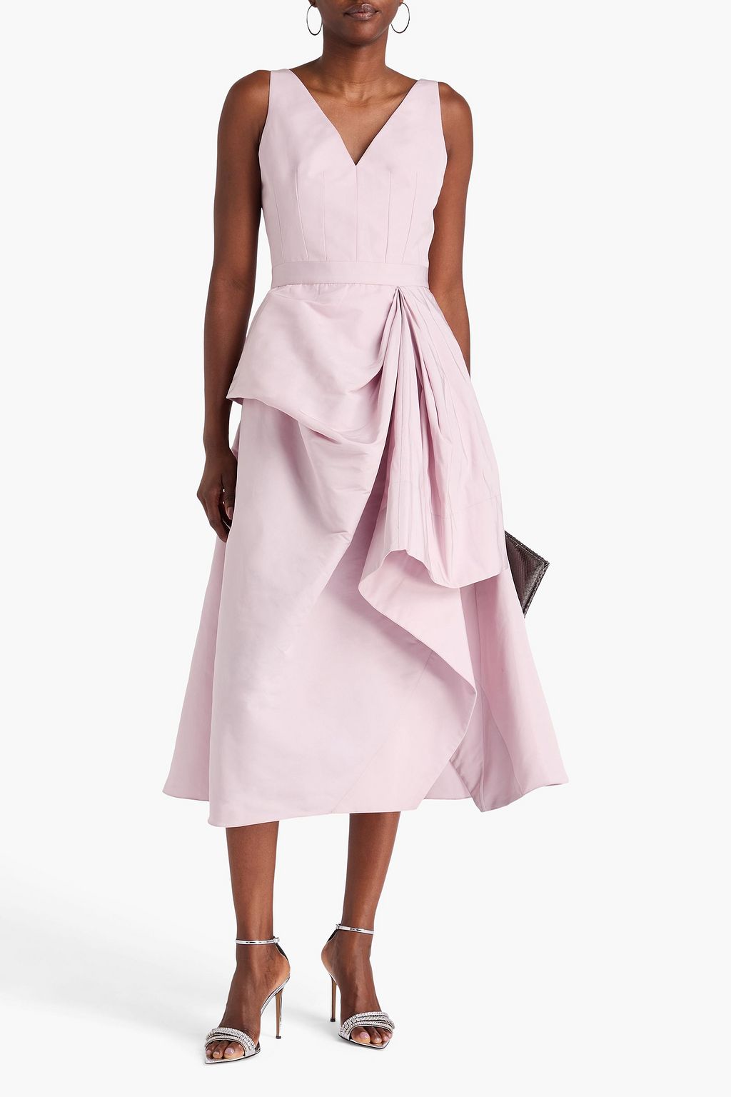 MCQUEEN Drapiertes Maxikleid aus Faille