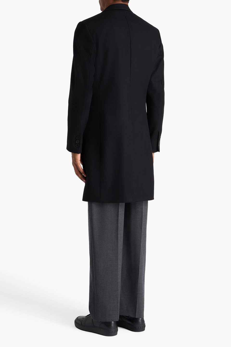  Sandro - Wool-blend Felt Coat - Black - Xs 