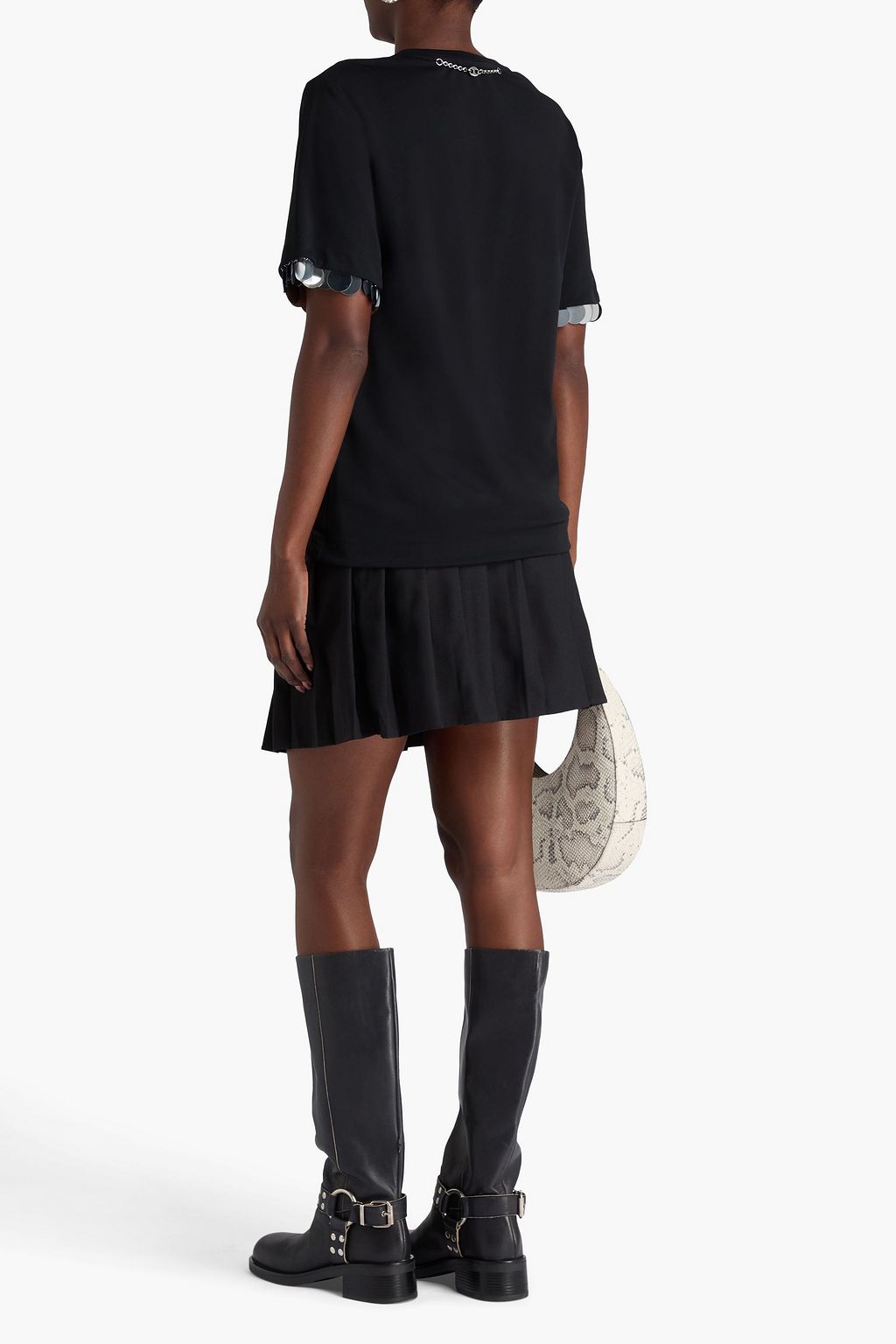 RABANNE Embellished jersey top
