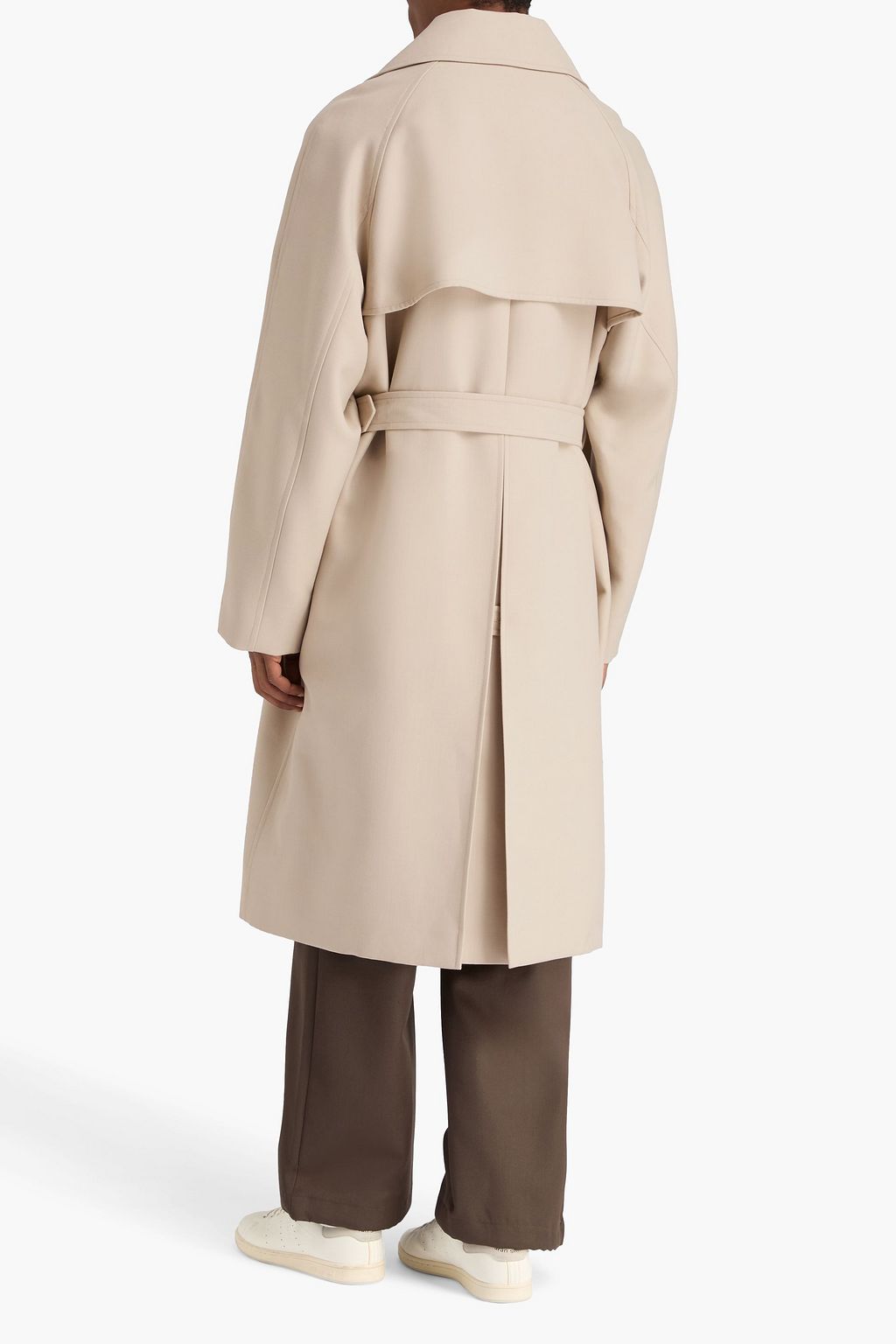 SANDRO Belted twill trench coat
