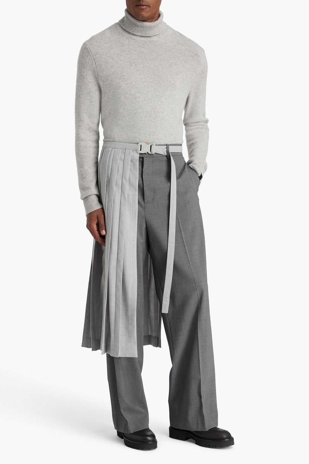 DIOR Pleated wool kilt