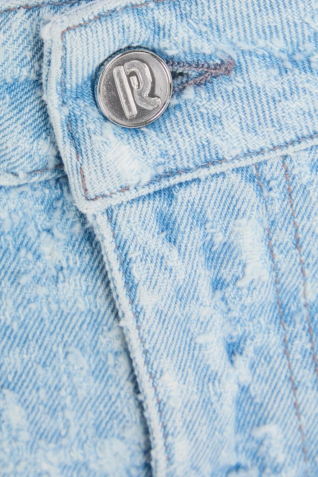RABANNE Minirock aus Denim in Distressed-Optik