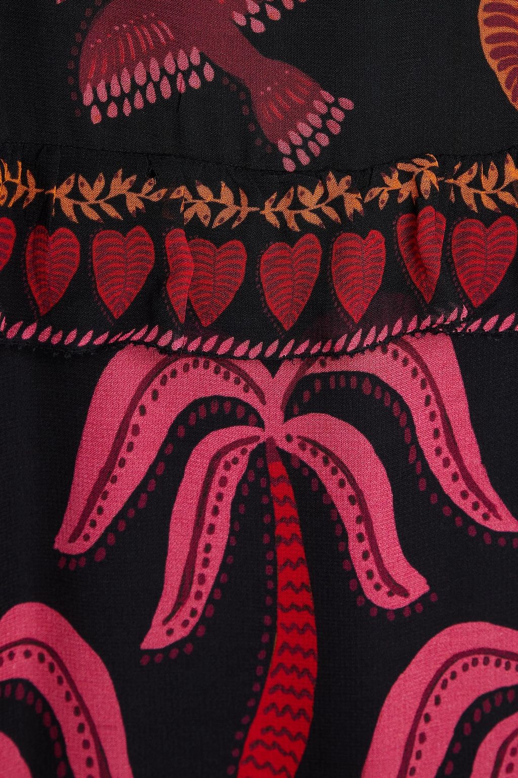 FARM RIO Maxikleid aus Georgette mit Print und Rüschen