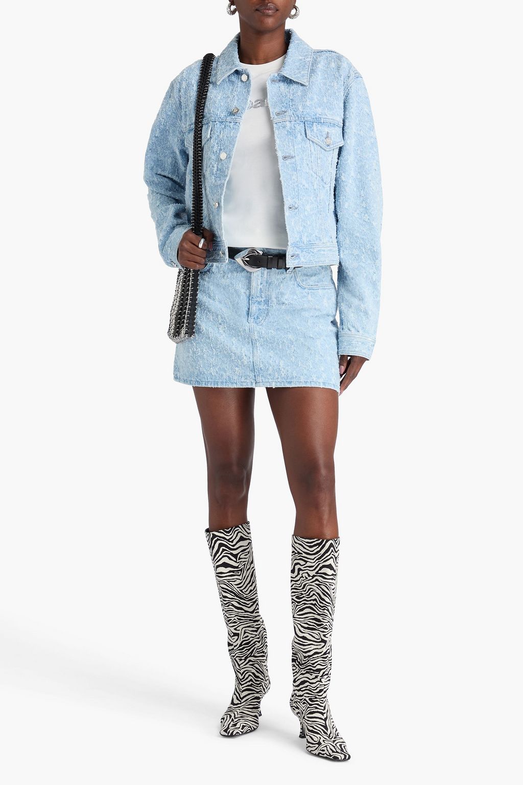 RABANNE Jeansjacke in Distressed-Optik