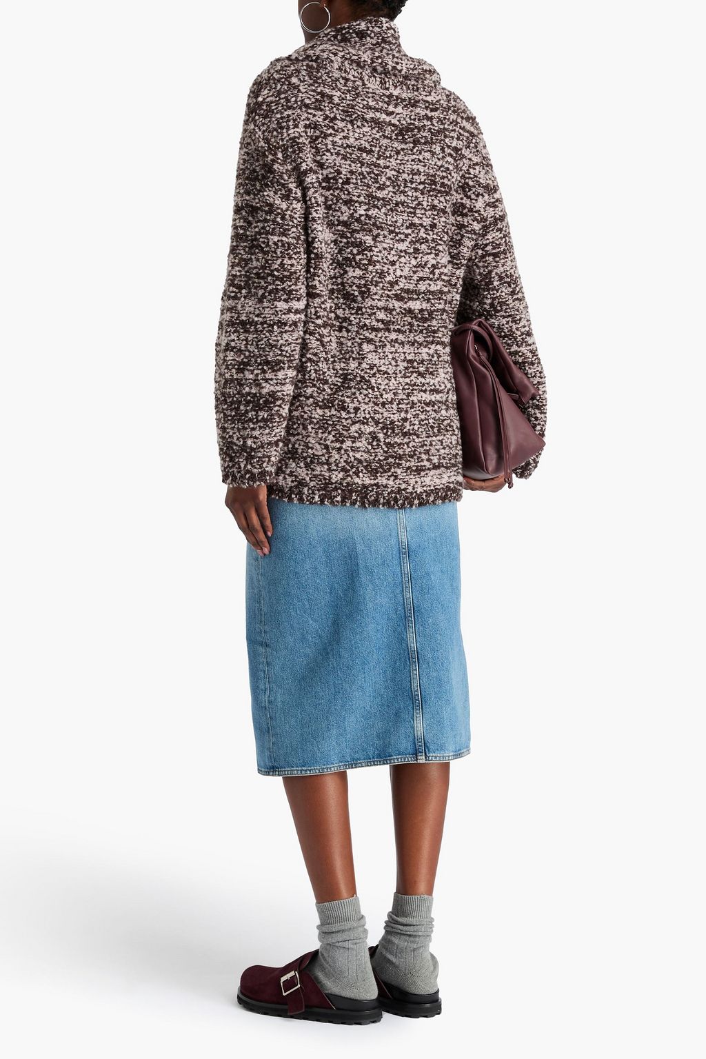 THE ELDER STATESMAN Melierter Rollkragenpullover „Teddy“ aus Bouclé-Strick