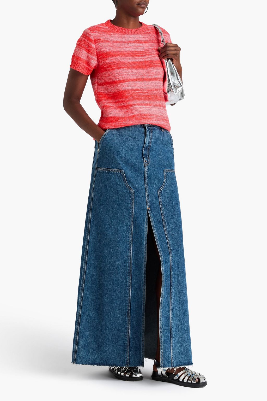 THE ELDER STATESMAN Nimbus space-dyed cashmere and cotton-blend top