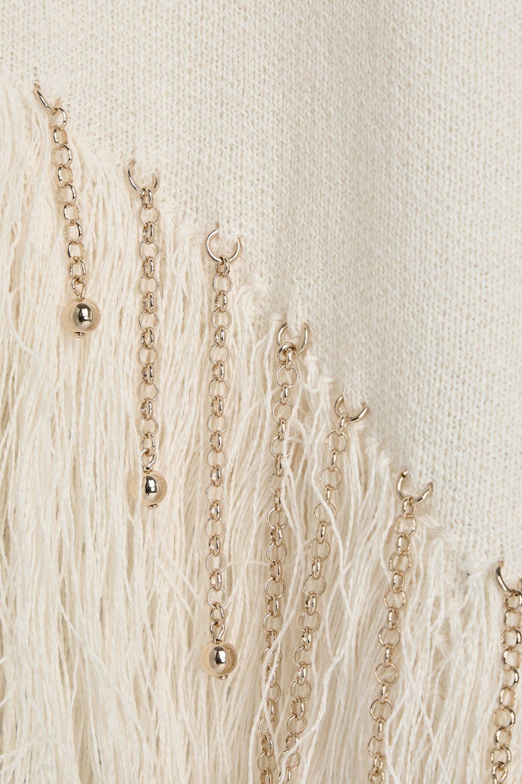 RABANNE Asymmetric fringed linen midi dress
