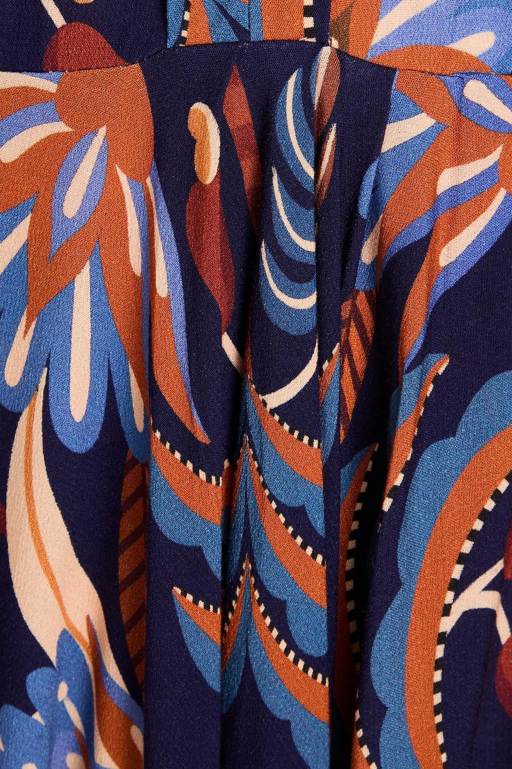 FARM RIO Draped printed crepe maxi dress