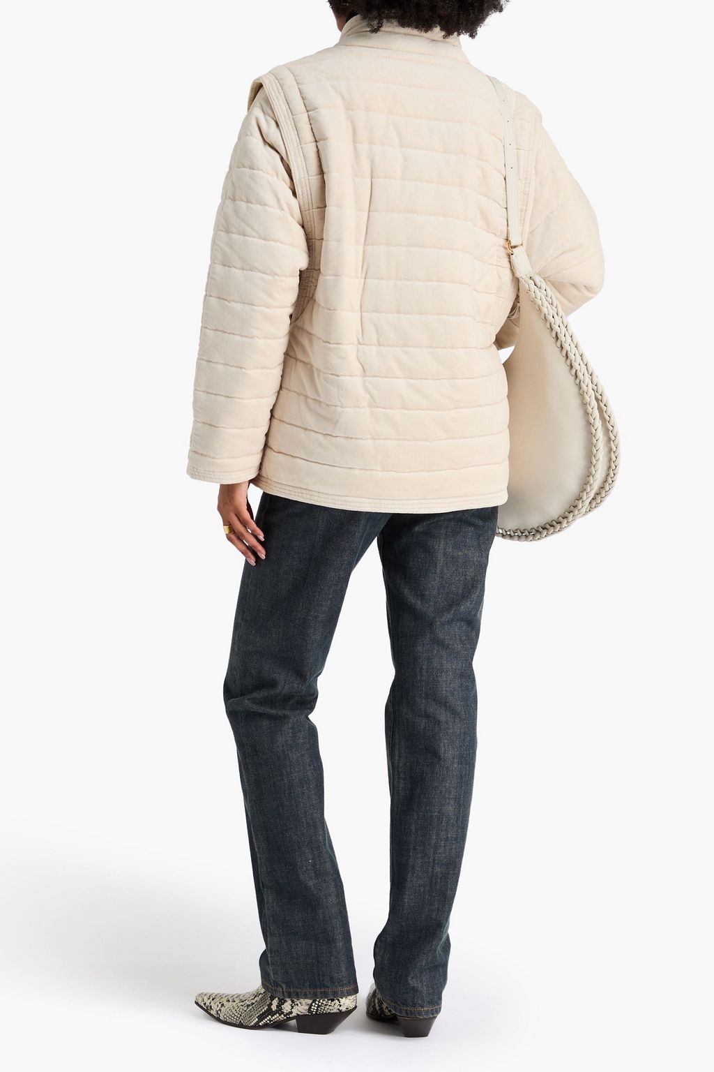 MARANT ÉTOILE Areta double-breasted quilted cotton-velvet jacket
