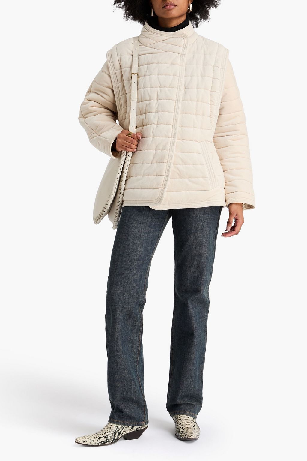 MARANT ÉTOILE Areta double-breasted quilted cotton-velvet jacket