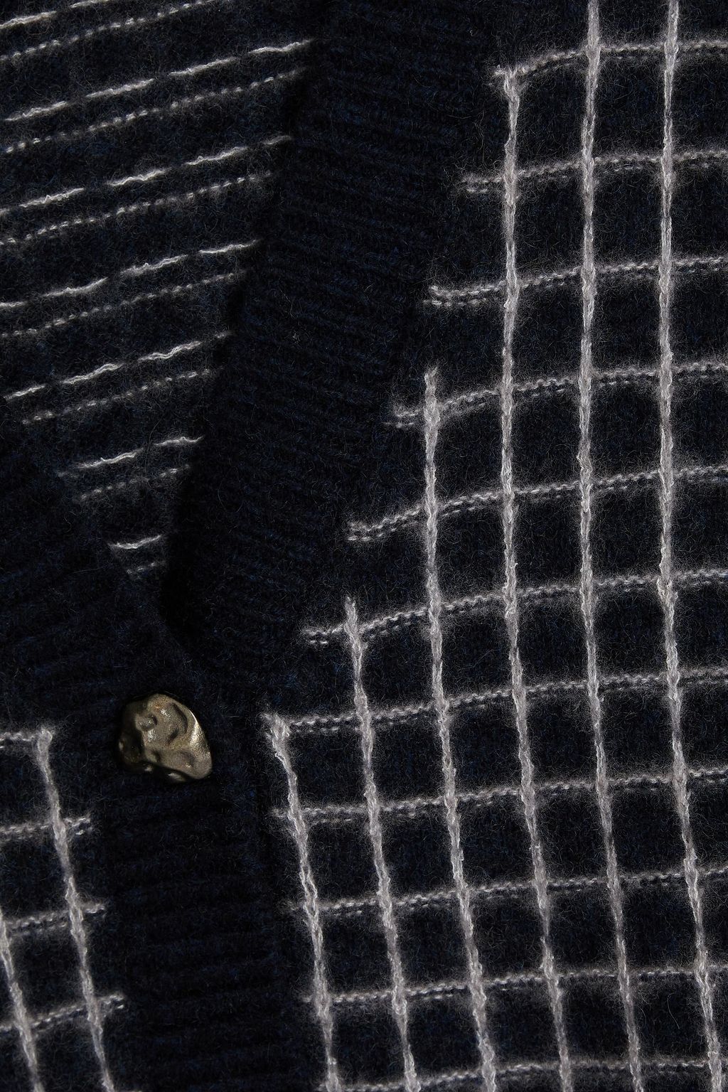THE ELDER STATESMAN Grid Stitch cashmere and cotton-blend cardigan
