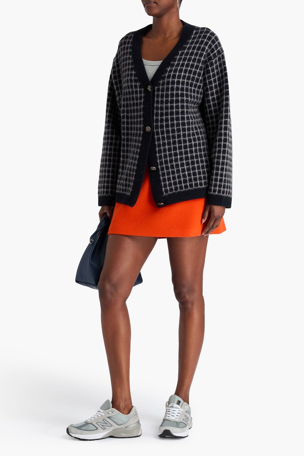 THE ELDER STATESMAN Grid Stitch cashmere and cotton-blend cardigan
