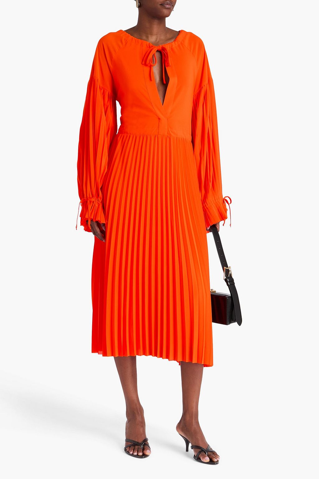 DAY BIRGER ET MIKKELSEN Leighton pleated satin-crepe midi dress