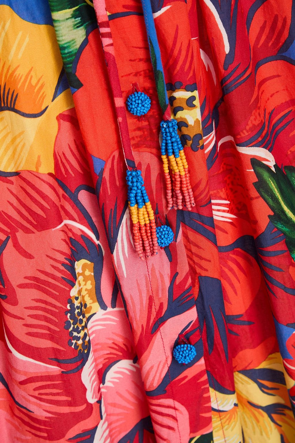 FARM RIO Maxirock aus Baumwollpopeline mit floralem Print und Zierperlen
