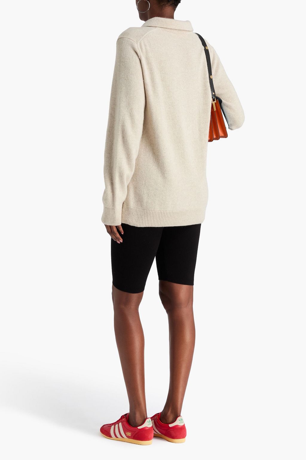 THE ELDER STATESMAN Kaschmirpullover „High Powered Rugby“ mit Polokragen und Intarsienmuster