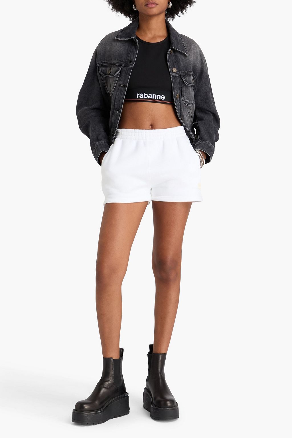 RABANNE Cropped Oberteil aus Stretch-Jersey
