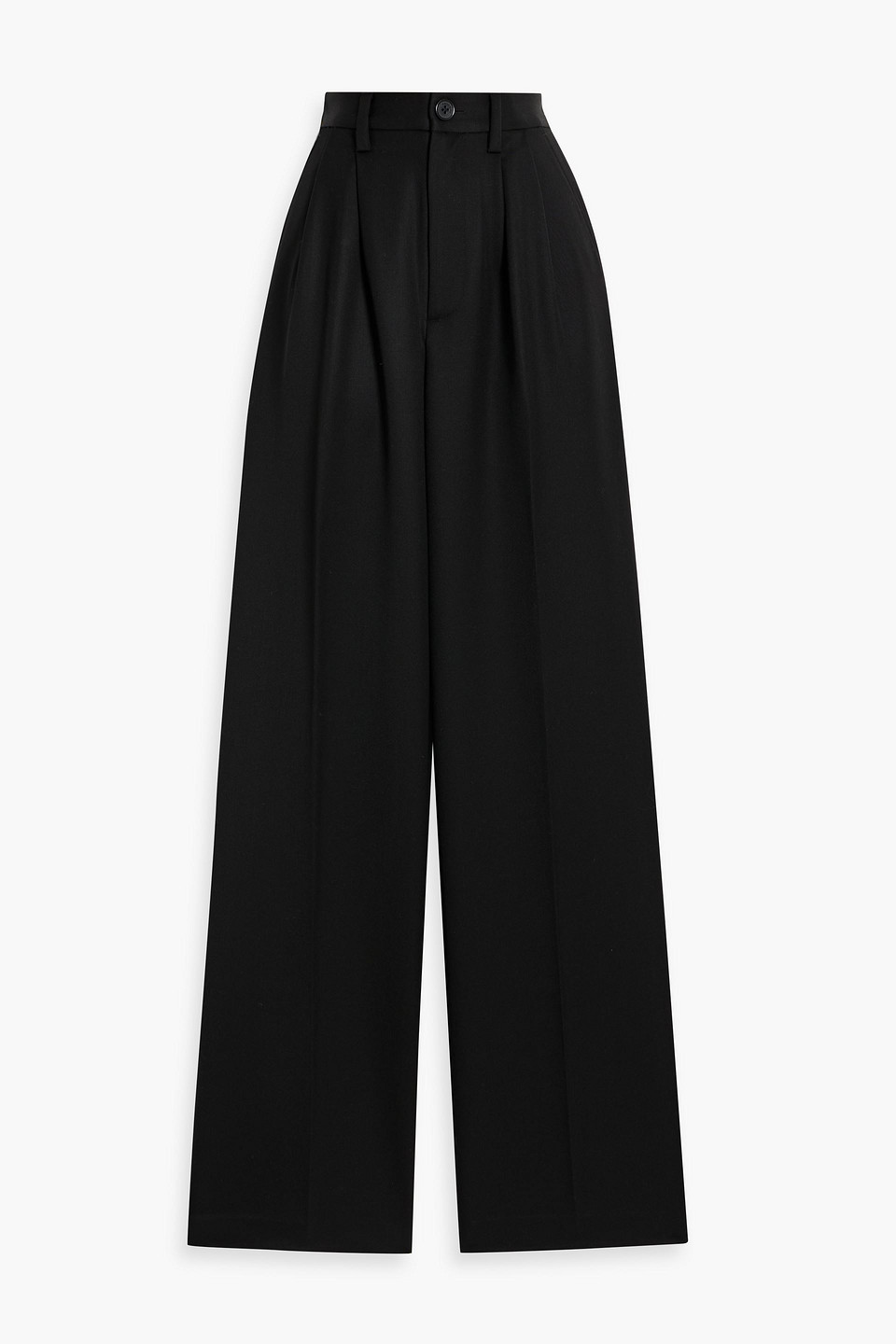 Anine Bing Lou Wool-twill Wide-leg Pants In Black