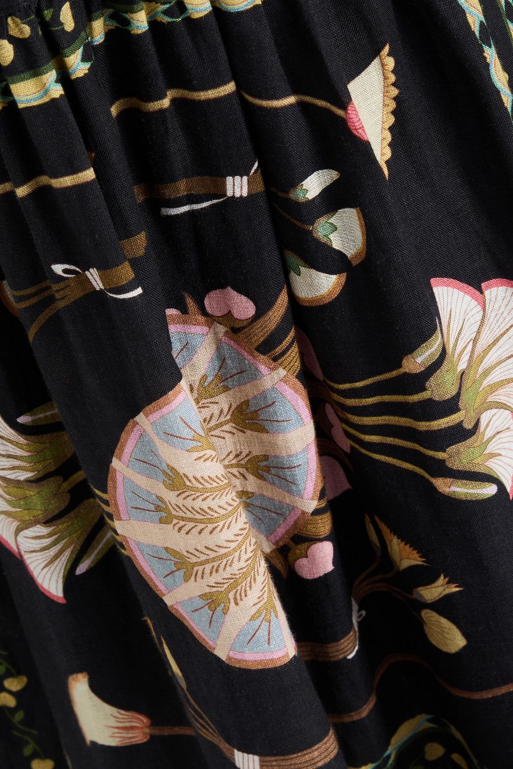 LUG VON SIGA Cassia tiered printed linen maxi skirt
