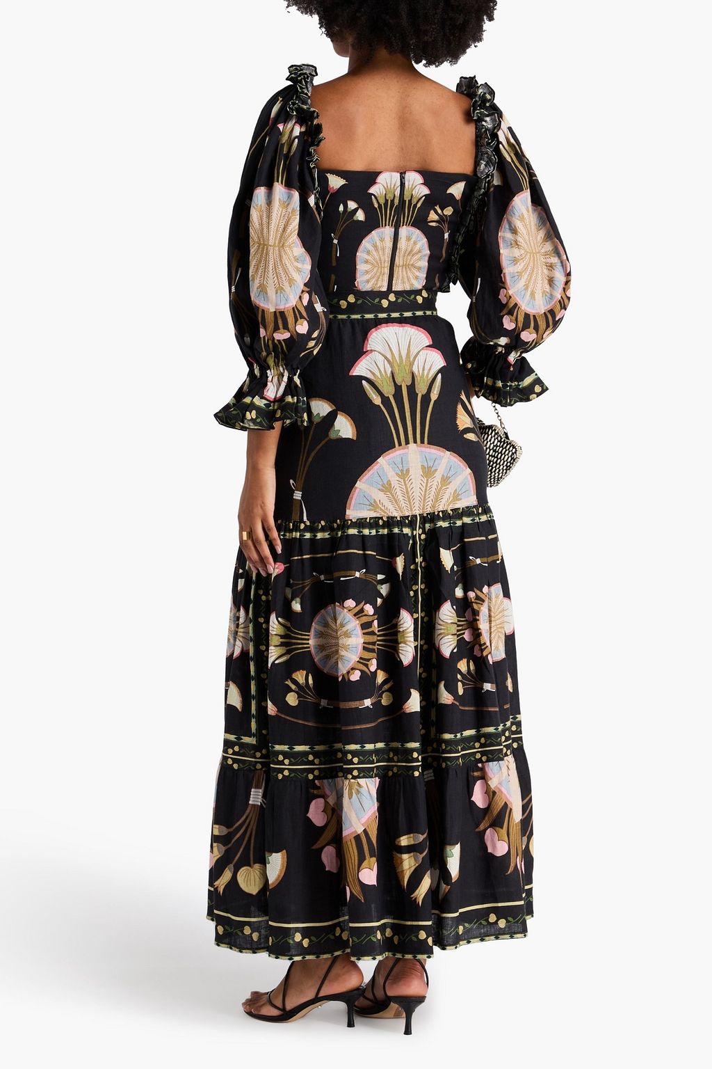 LUG VON SIGA Cassia tiered printed linen maxi skirt