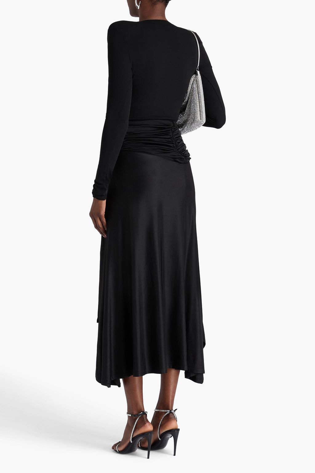 RABANNE Draped stretch-jersey maxi skirt