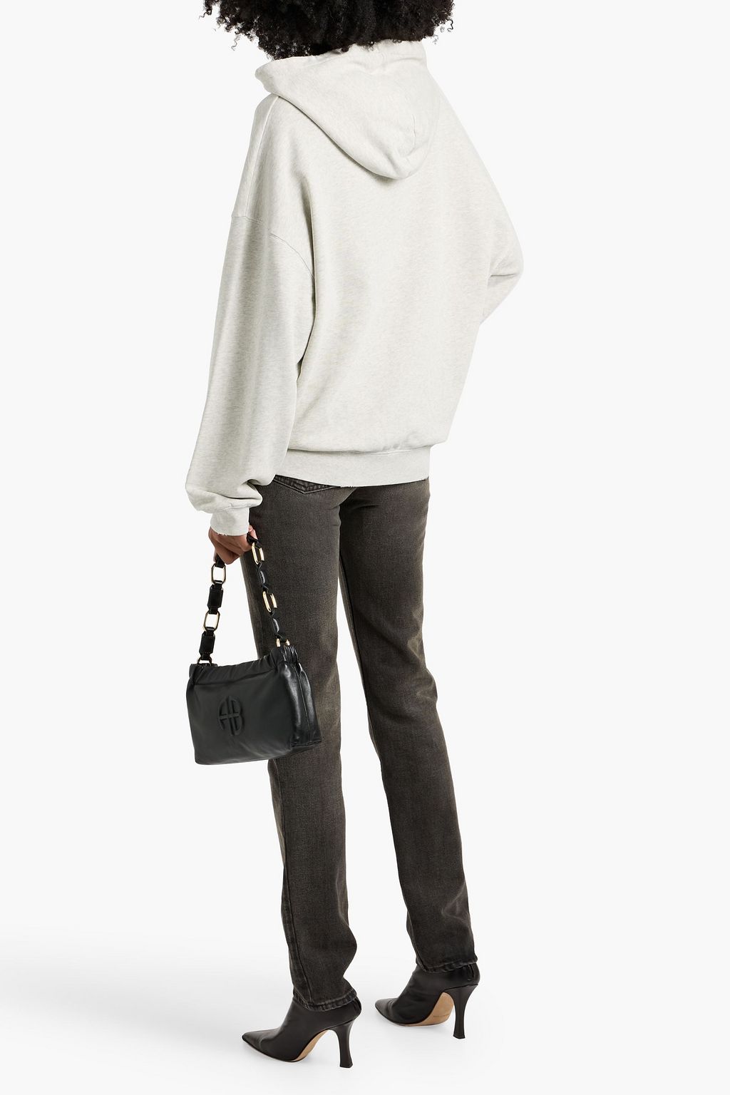 ANINE BING Harvey logo-print French cotton-terry hoodie
