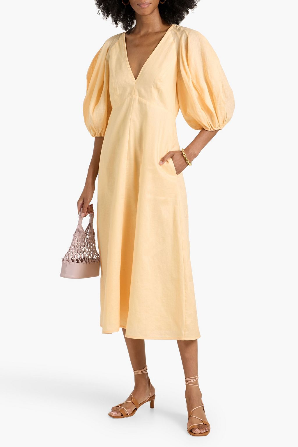ZIMMERMANN Linen midi dress