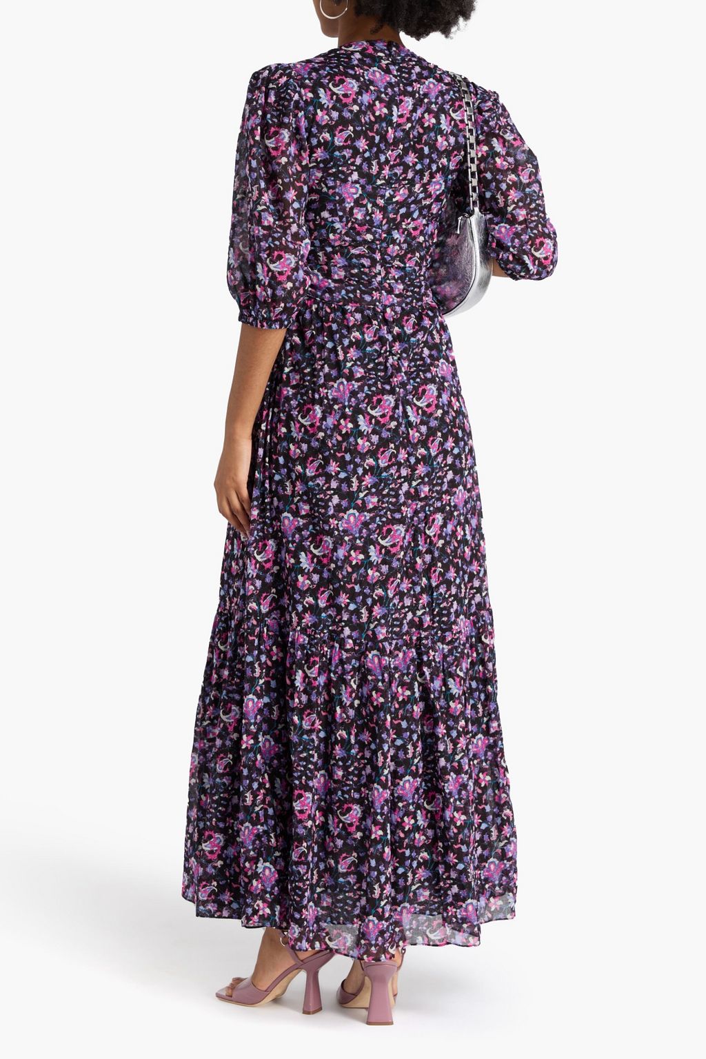 MARANT ÉTOILE Gestuftes Maxikleid „Leoniza“ aus Baumwoll-Voile mit Print