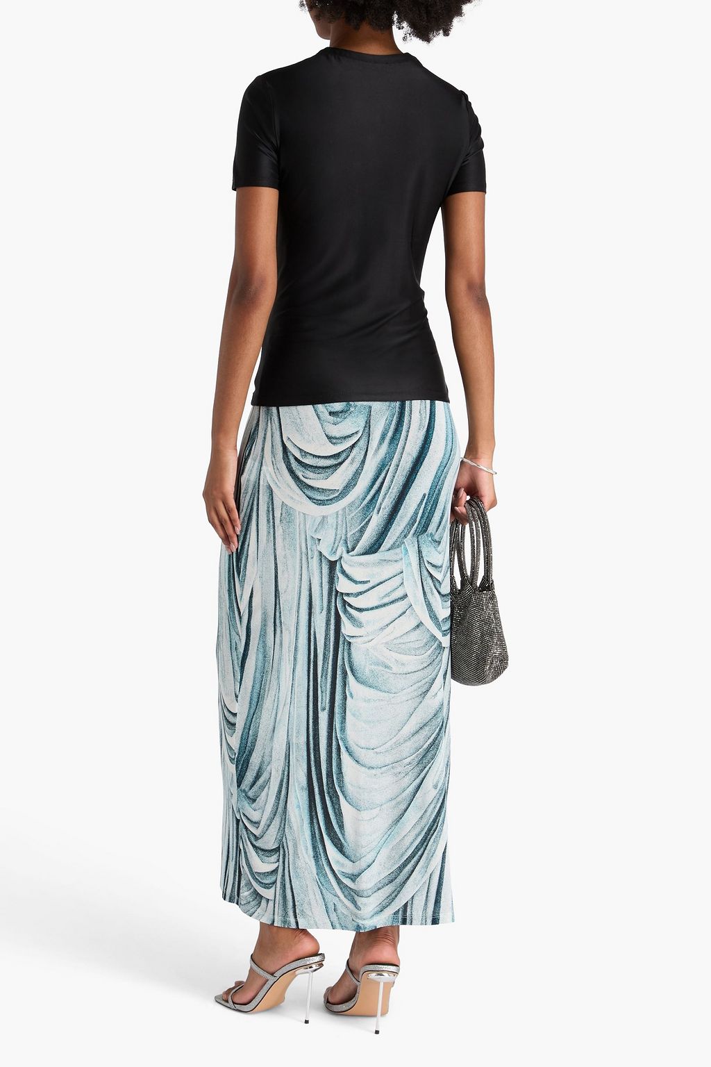 RABANNE Snap-detailed stretch-jersey top