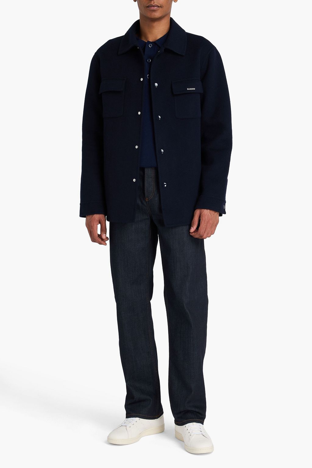 SANDRO Wool-felt overshirt