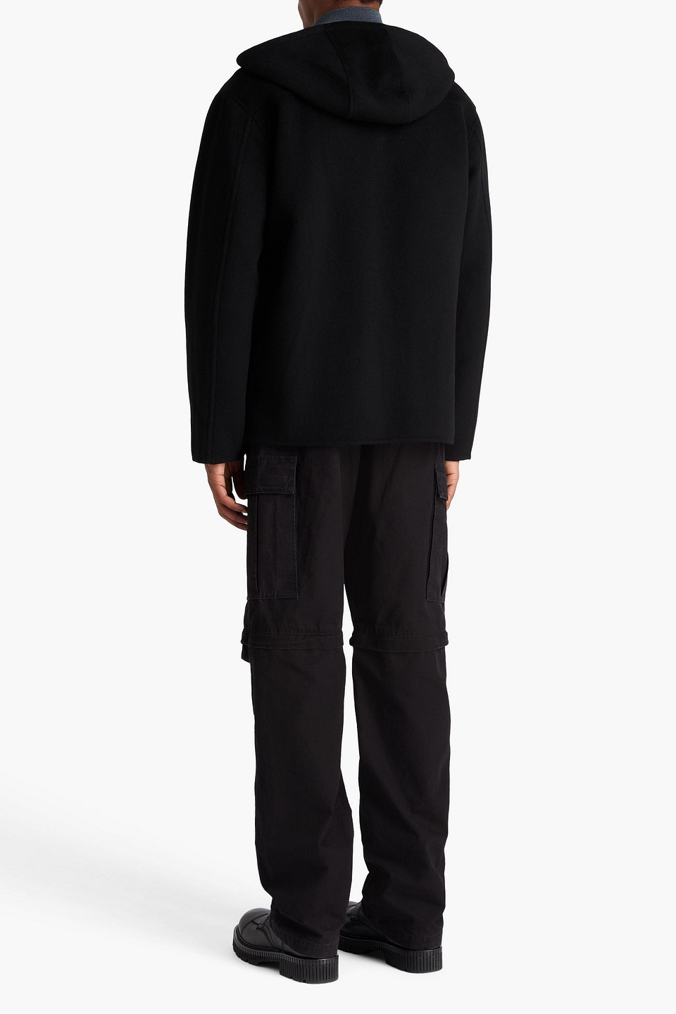  Sandro - Wool-blend Felt Hooded Jacket - Black - Xl 