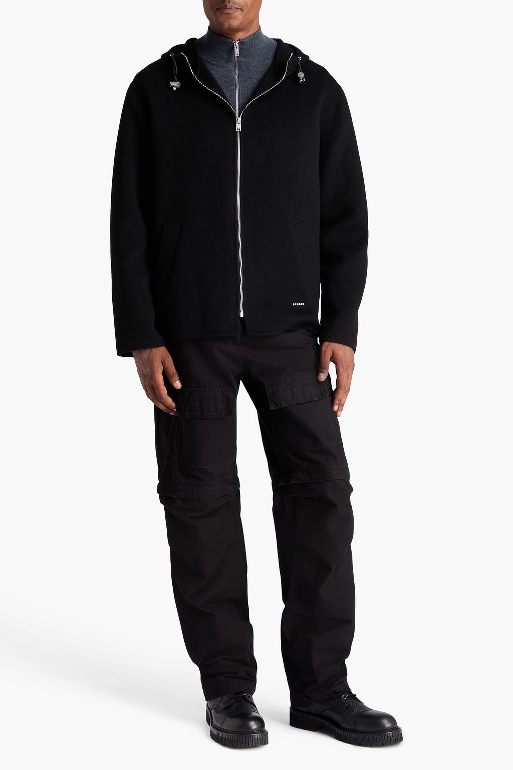 SANDRO Wool-blend felt jacket