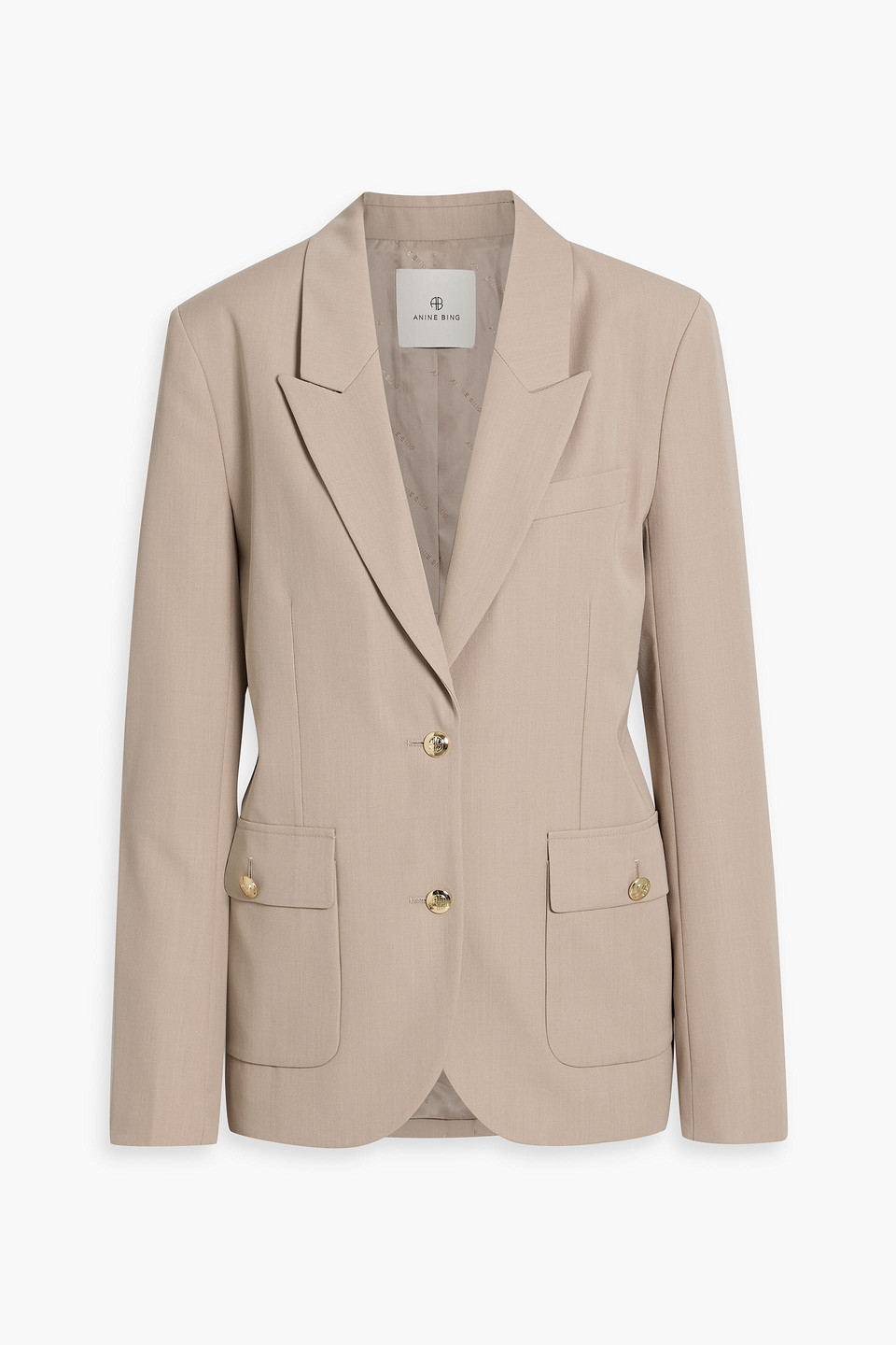 Anine Bing Emy Wool Blazer In Neutral
