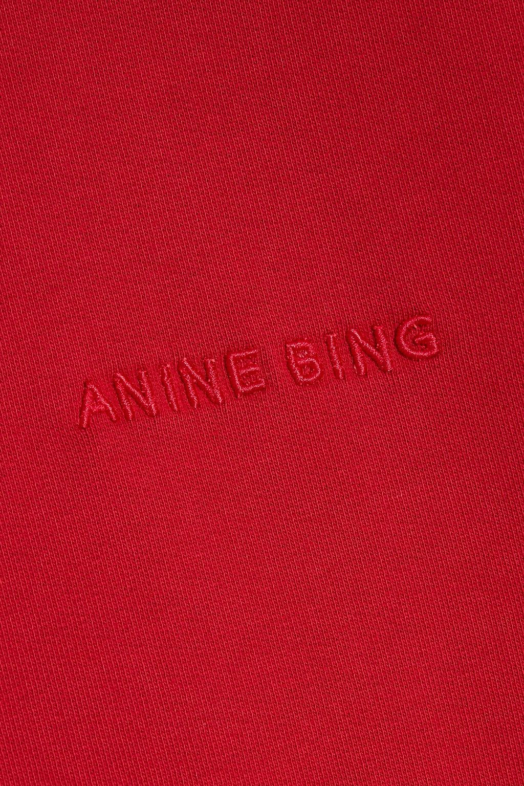 ANINE BING Miles embroidered cotton-fleece sweatshirt