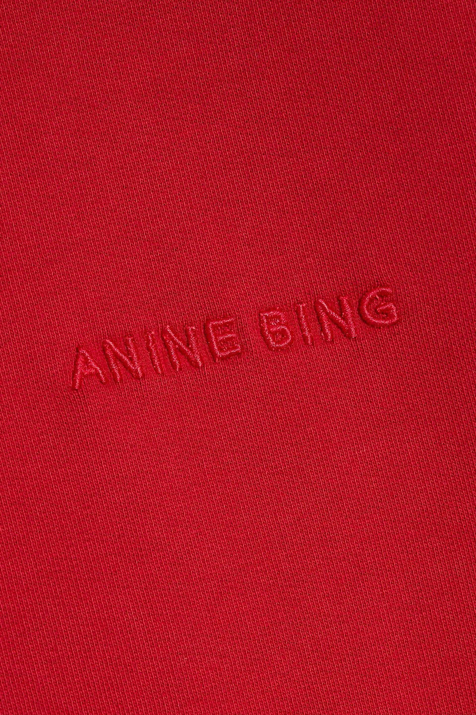 Anine Bing Miles Embroidered Cotton-fleece Sweatshirt In Red