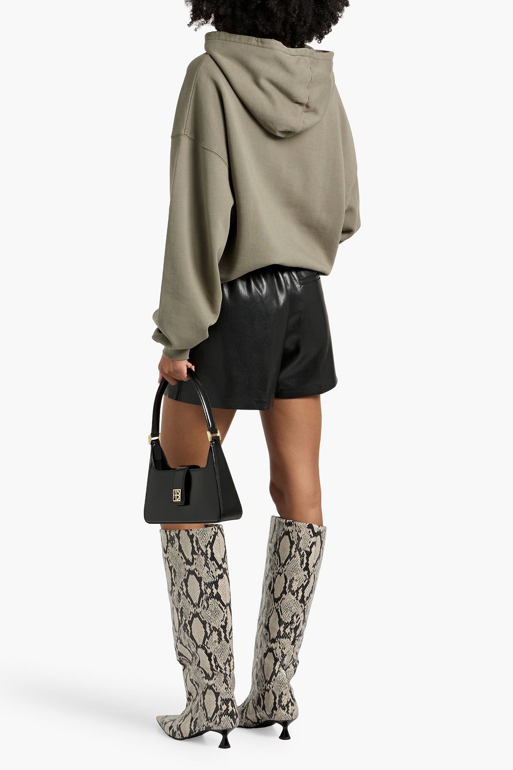 ANINE BING Harvey printed French cotton-terry hoodie
