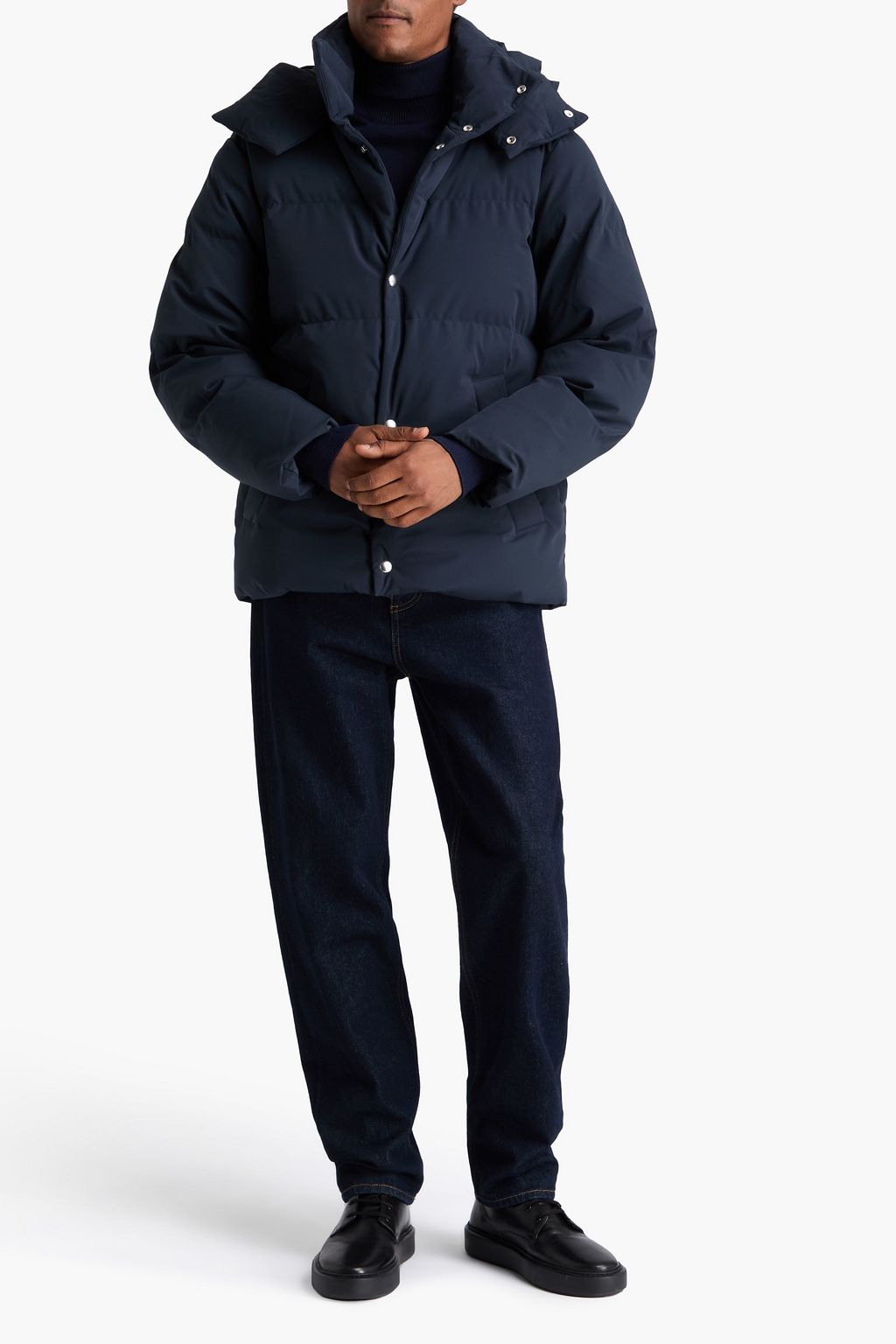SANDRO Quilted shell hooded jacket