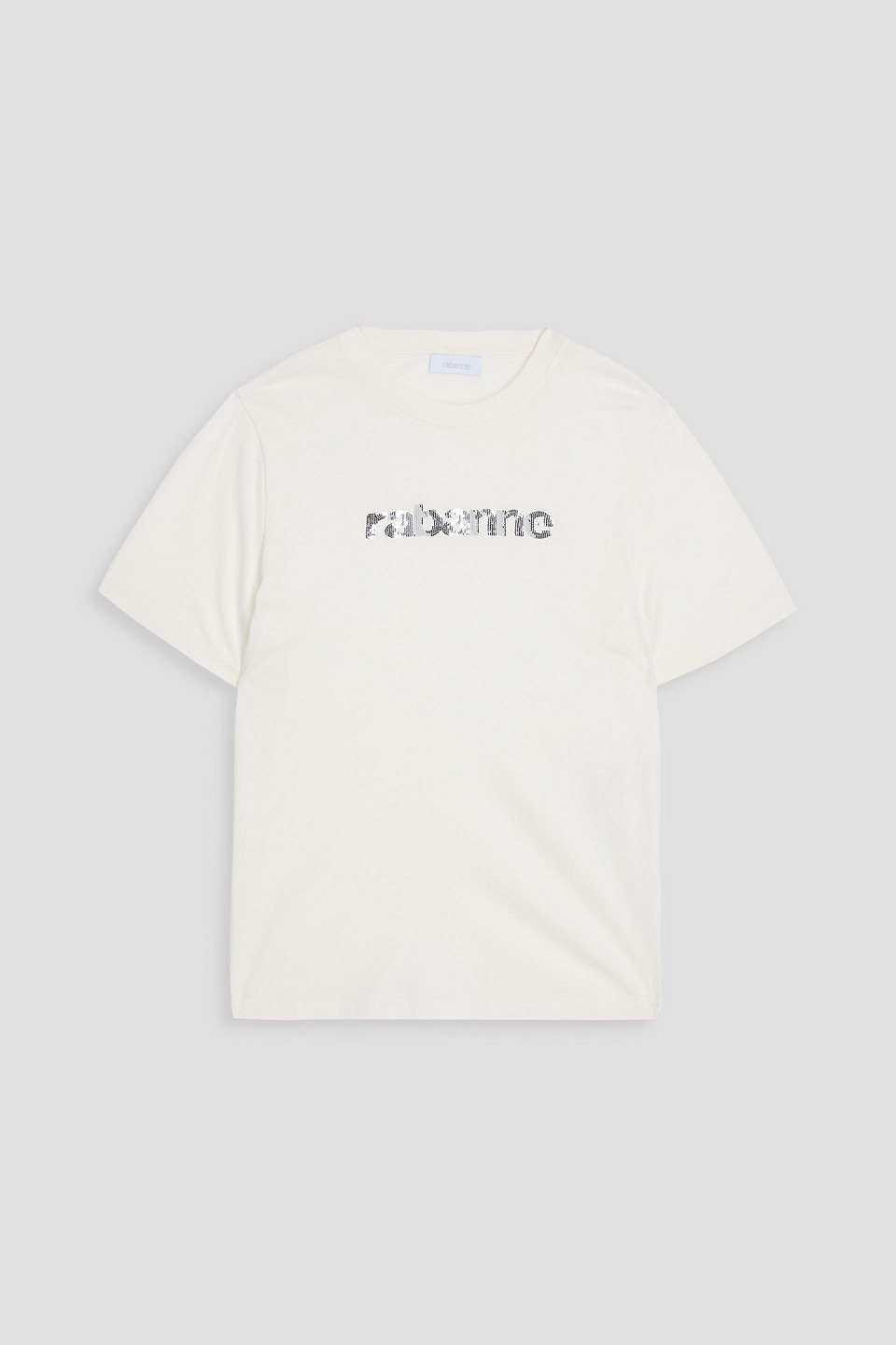 rabanne - sequined cotton-jersey t-shirt - white - xs