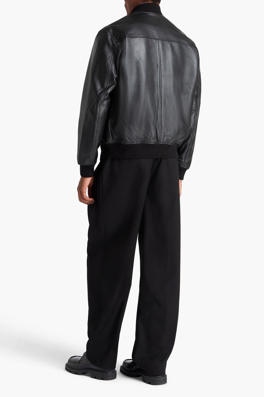 SANDRO Leather bomber jacket