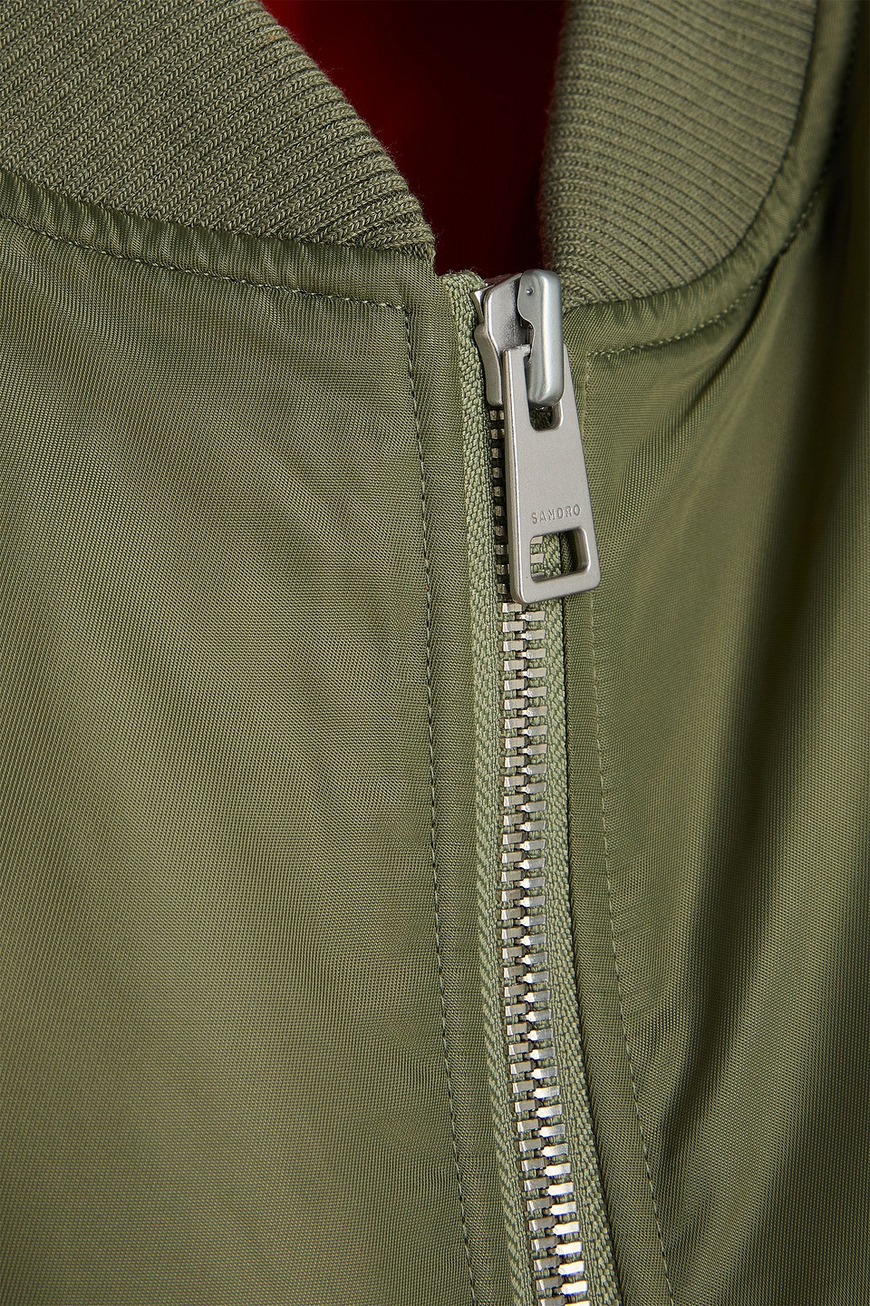 Sandro Shell Bomber Jacket In Green